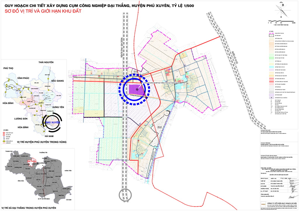 Detailed planning for construction of Dai Thang industrial cluster, Phu Xuyen district, 1/500 scale