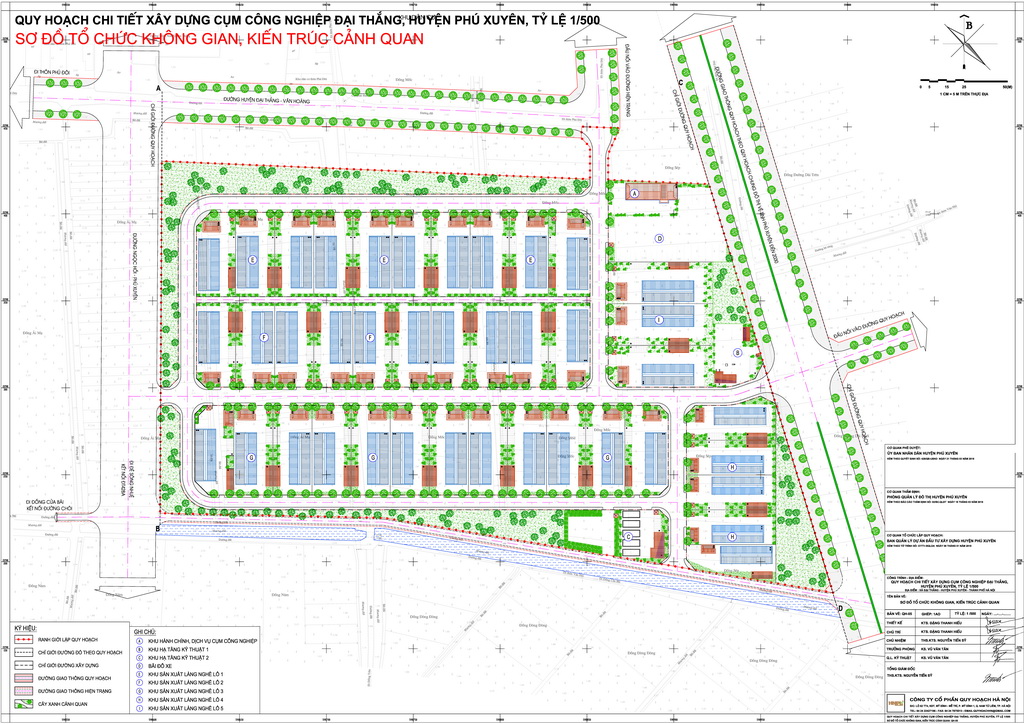 Detailed planning for construction of Dai Thang industrial cluster, Phu Xuyen district, 1/500 scale